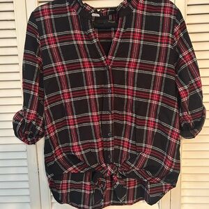Plaid Button-Up Women's Top